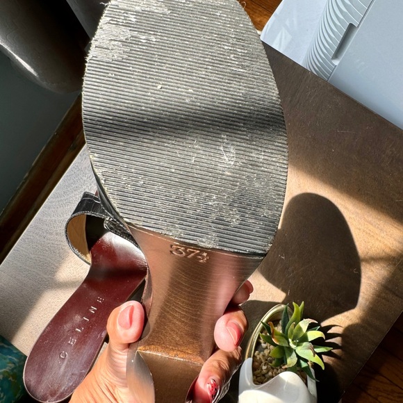 Vintage Celine black and brown heeled leather Mules - Picture 13 of 14